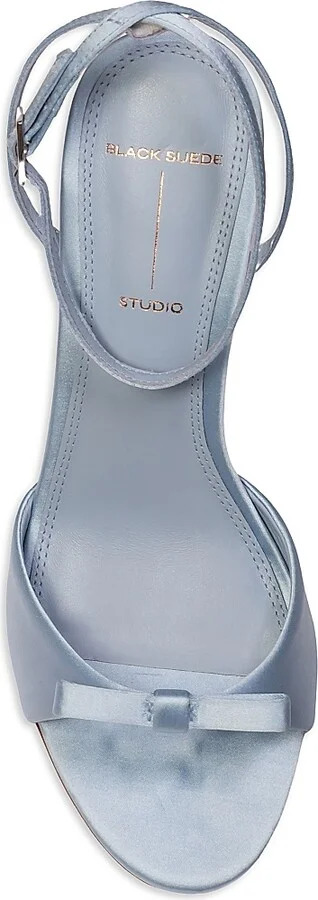 Women's Albie 100MM Satin High Heel Sandals - Blue Fog - Size 5 - Image 5