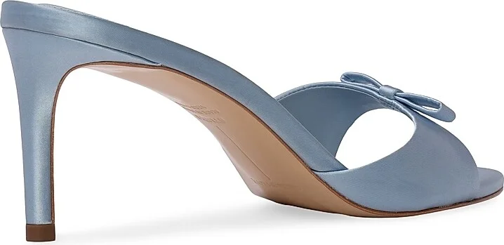 Women's Albie 65MM Satin Mule Sandals - Blue Fog - Size 6 - Image 4