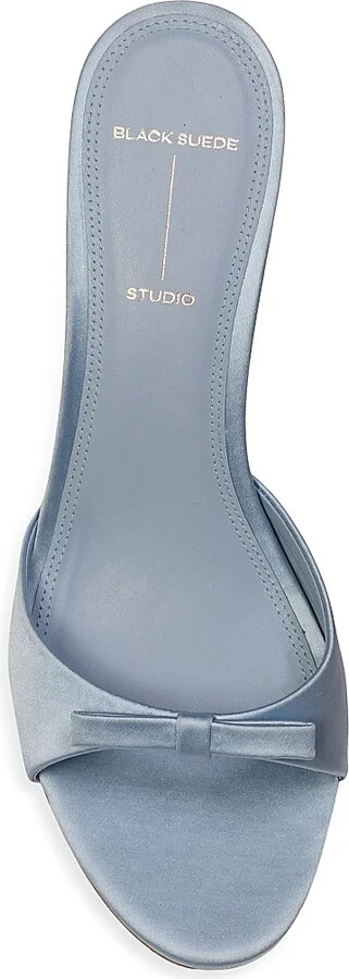 Women's Albie 65MM Satin Mule Sandals - Blue Fog - Size 6 - Image 5