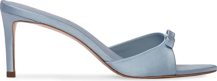 Women's Albie 65MM Satin Mule Sandals - Blue Fog - Size 6