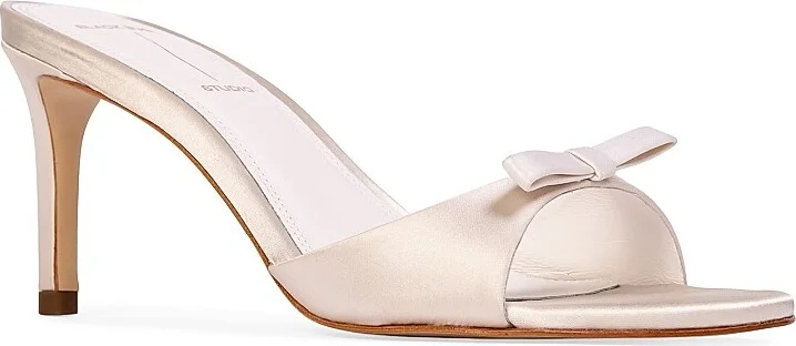 Women's Albie 65MM Satin Mules - Coconut Satin - Size 6 - Image 2