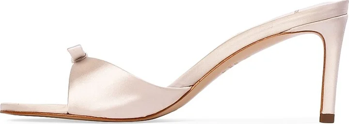 Women's Albie 65MM Satin Mules - Coconut Satin - Size 6 - Image 3