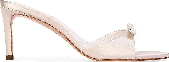 Women's Albie 65MM Satin Mules - Coconut Satin - Size 6