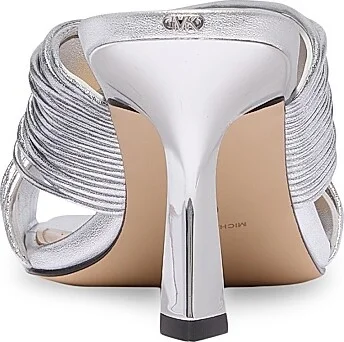Women's Alessia 75MM Metallic Slip-On Sandals - Silver - Size 5 - Image 3