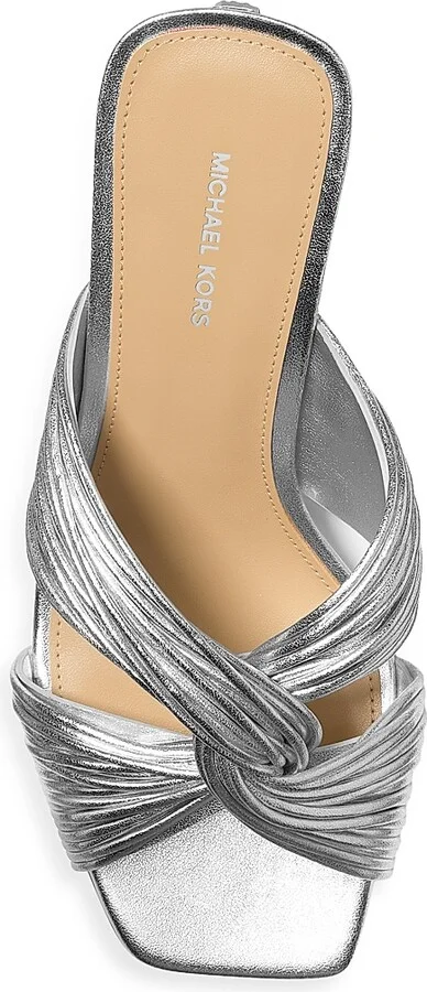 Women's Alessia 75MM Metallic Slip-On Sandals - Silver - Size 5 - Image 4