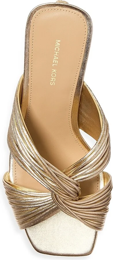 Women's Alessia 75MM Metallic Slip-On Sandals - Silver - Size 5 - Image 7