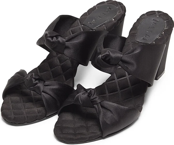 Women's Alessia 75MM Satin Sandals - Black - Size 7.5 - Image 2