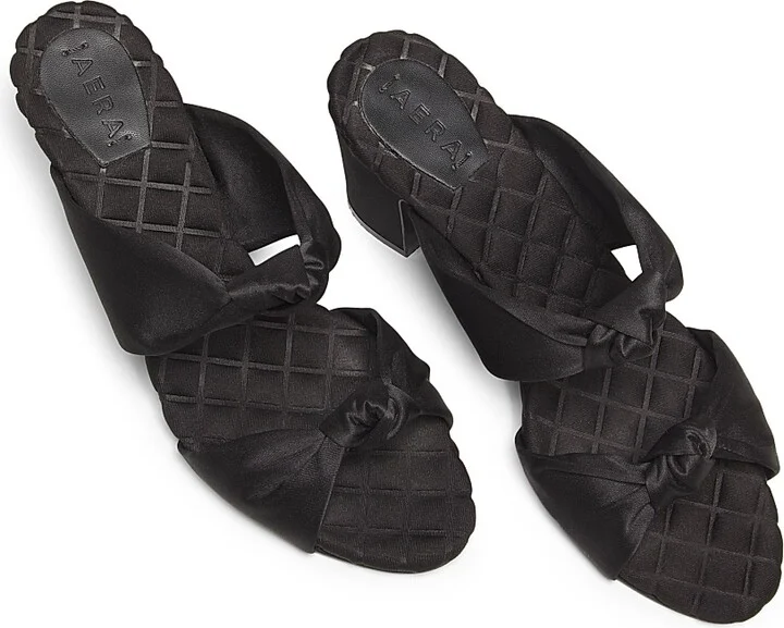 Women's Alessia 75MM Satin Sandals - Black - Size 7.5 - Image 4