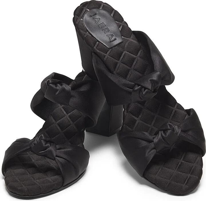 Women's Alessia 75MM Satin Sandals - Black - Size 7.5 - Image 6