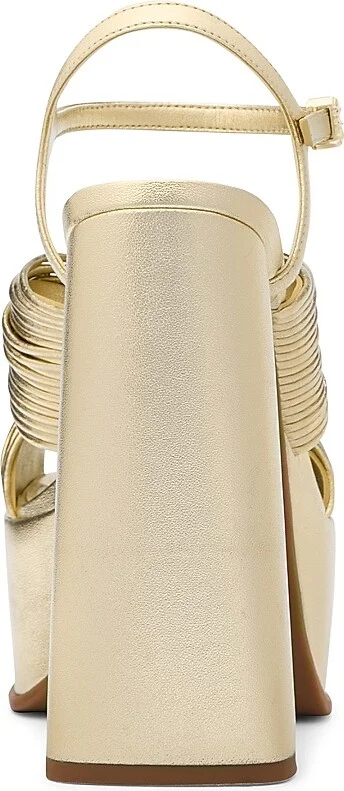 Women's Alessia Metallic 140MM Platform Sandals - Pale Gold - Size 7 - Image 3