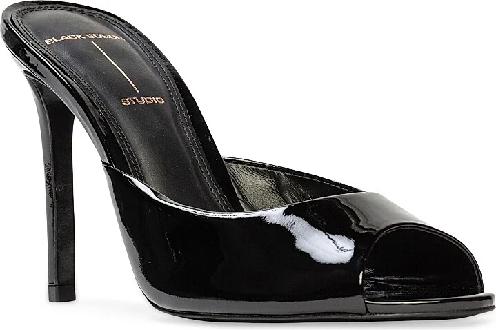 Women's Alessia Patent 100MM Mules - Black Patent - Size 5 - Image 3