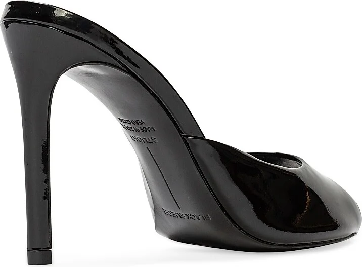 Women's Alessia Patent 100MM Mules - Black Patent - Size 5 - Image 4