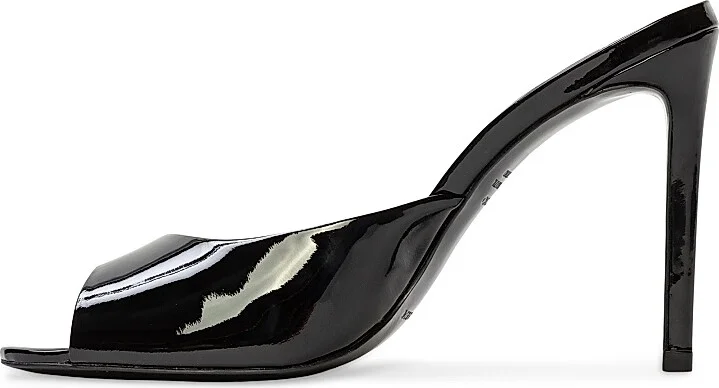Women's Alessia Patent 100MM Mules - Black Patent - Size 5 - Image 5