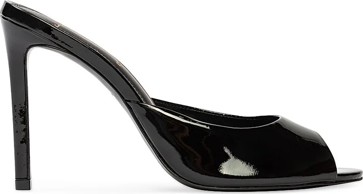 Women's Alessia Patent 100MM Mules - Black Patent - Size 5
