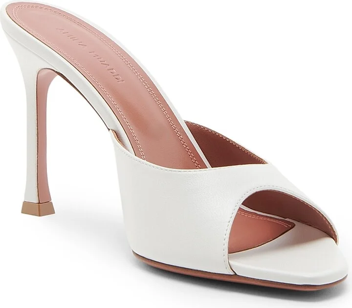 Women's Alexa 95MM Leather Mules - Nappa White - Size 8.5 - Image 2