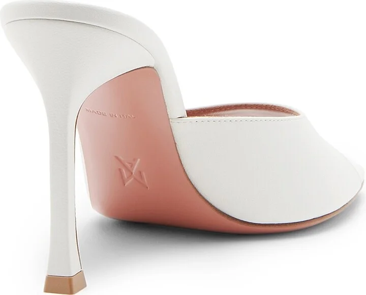 Women's Alexa 95MM Leather Mules - Nappa White - Size 8.5 - Image 3