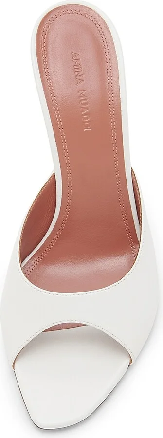 Women's Alexa 95MM Leather Mules - Nappa White - Size 8.5 - Image 4