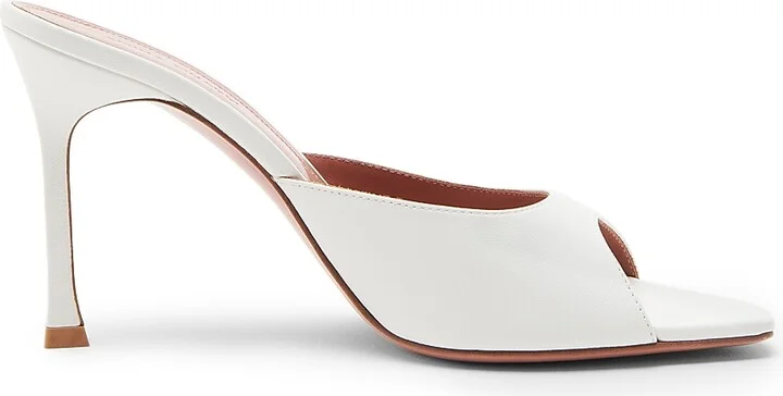 Women's Alexa 95MM Leather Mules - Nappa White - Size 8.5
