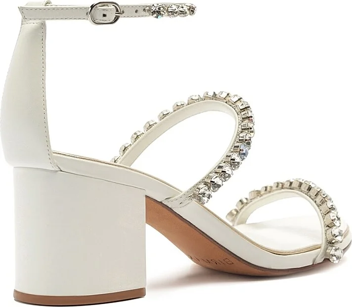 Women's Alexa Crystals Bridal 60MM Leather Sandals - White - Size 11 - Image 4