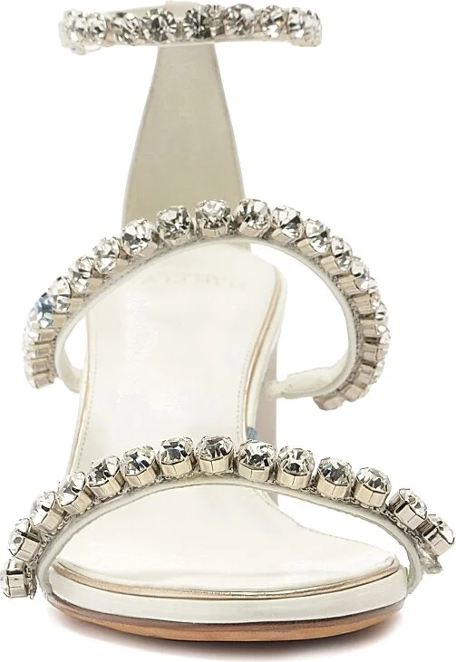 Women's Alexa Crystals Bridal 60MM Leather Sandals - White - Size 11 - Image 5