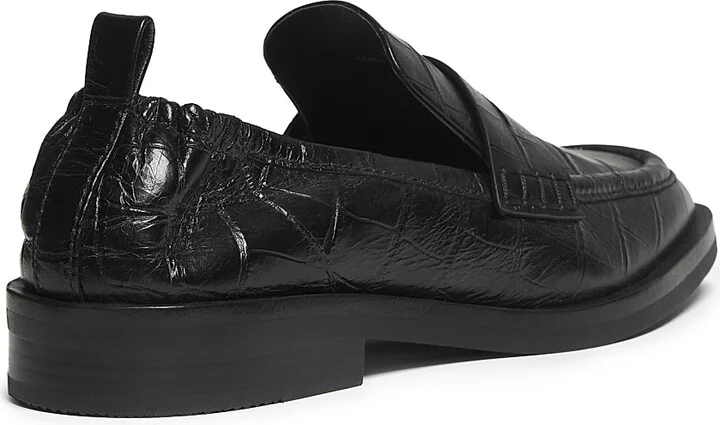 Women's Alexa Embossed Leather Loafers - Black - Size 5 - Image 3