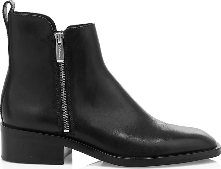 Women's Alexa Leather Ankle Boots - Black - Size 5