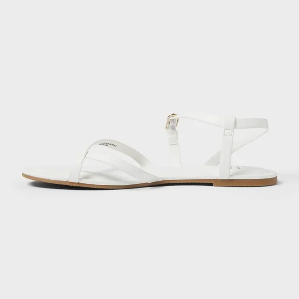 Women's Alexandra Strappy Sandals - A New Day™ : Open Toe, Adjustable Buckle, Memory Foam, Flexible Outsole - Image 3