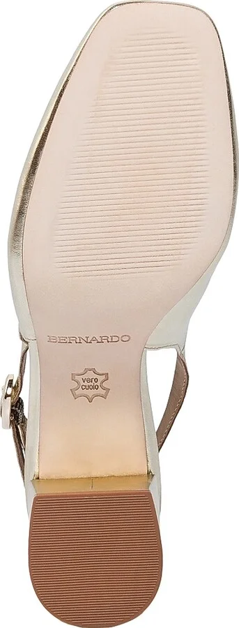 Women's Alexia Metallic Leather Block Sling Heels - Champagne - Size 6 - Image 7