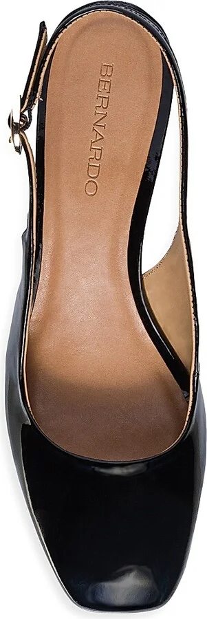 Women's Alexia Patent Block Heels Sling - Black - Size 6 - Image 6