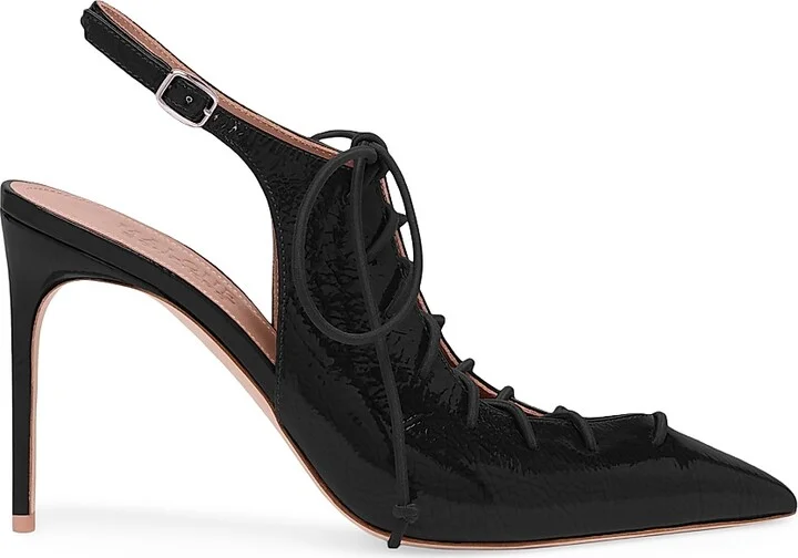 Women's Alia 90MM Naplak Leather Slingback Pumps - Black - Size 10