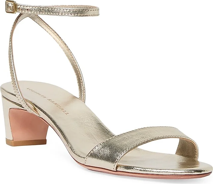 Women's Alice 45MM Metallic Leather Sandals - Champagne - Size 6 - Image 2