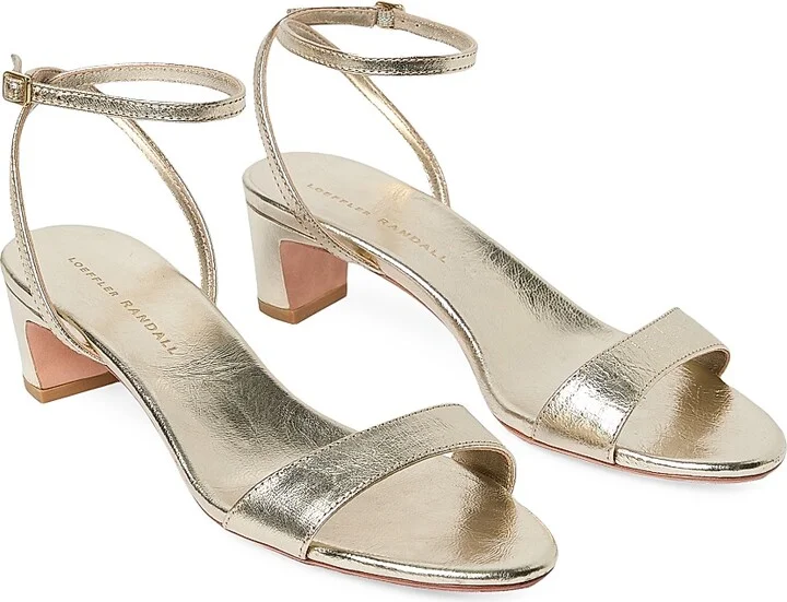 Women's Alice 45MM Metallic Leather Sandals - Champagne - Size 6 - Image 3