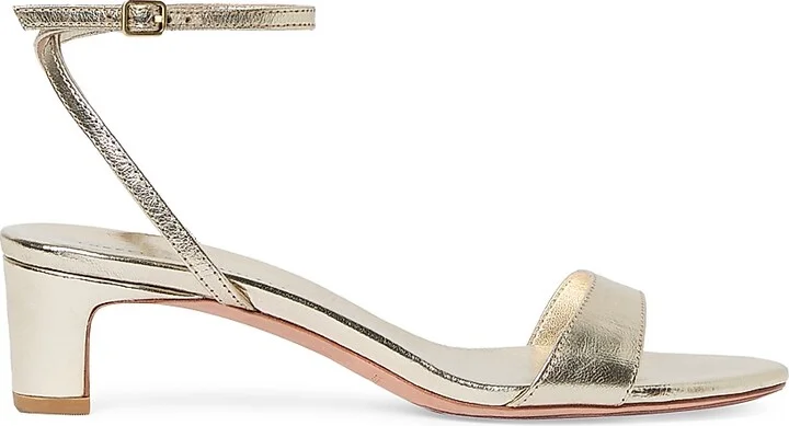 Women's Alice 45MM Metallic Leather Sandals - Champagne - Size 6