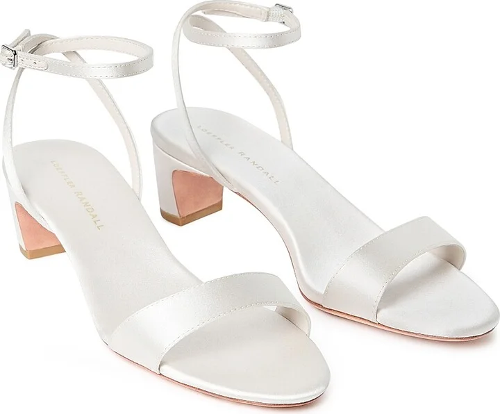 Women's Alice 45MM Satin Sandals - Cream - Size 7.5 - Image 4