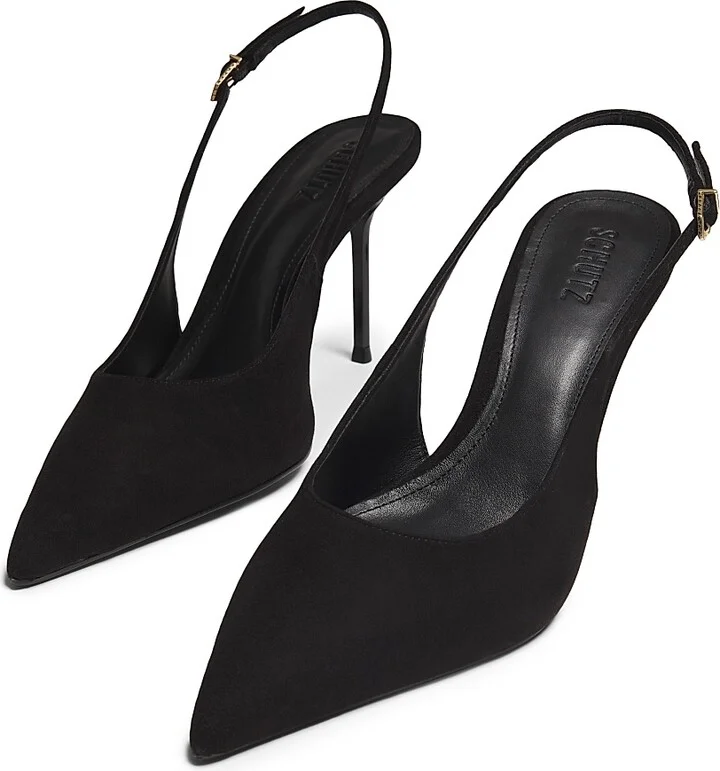 Women's Alicia Sling 90MM Suede Slingback Pumps - Root Brown - Size 6.5 - Image 7