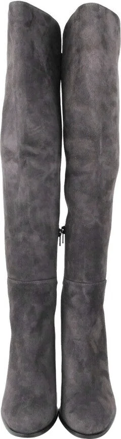 Women's Alljill Anthracite Suede Over The Knee Boot - Image 2