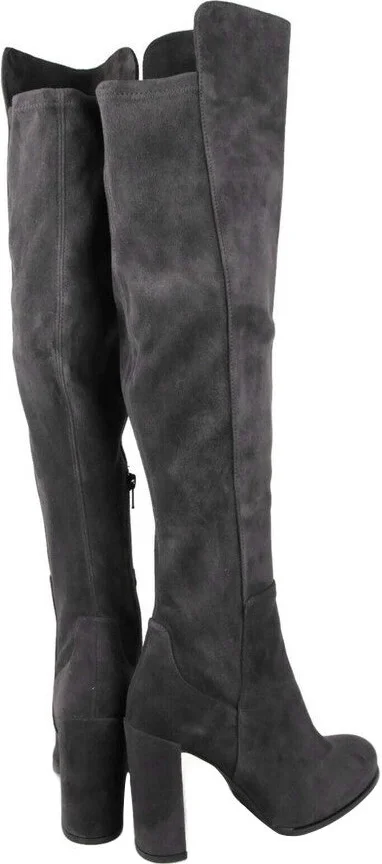 Women's Alljill Anthracite Suede Over The Knee Boot - Image 4