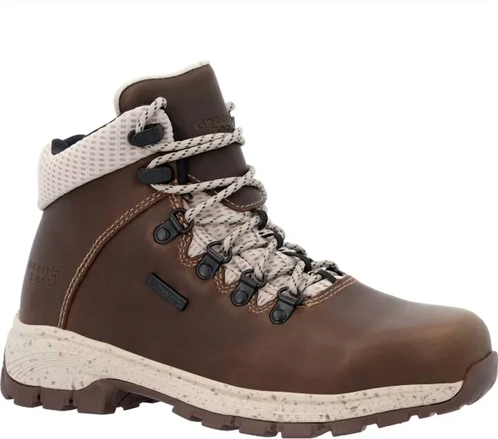 Women's Alloy-Toe Eagle Waterproof Work Boot In Brown