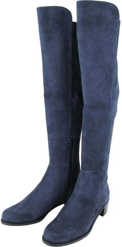 Women's Allserve Nice Blue Suede Knee Boot YW28482 (7.5 M) - Image 2