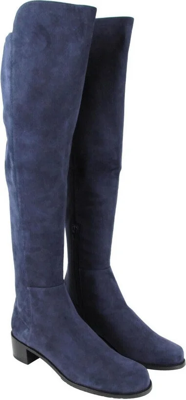 Women's Allserve Nice Blue Suede Knee Boot YW28482 (7.5 M) - Image 4