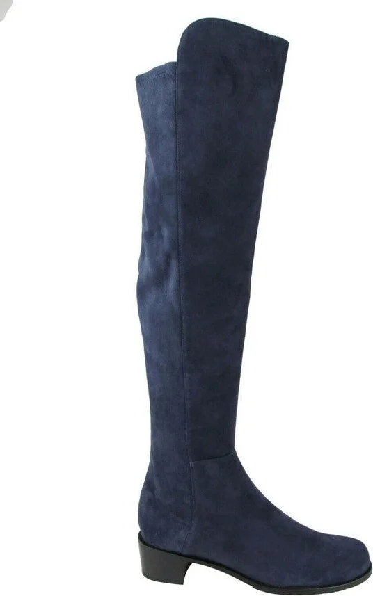 Women's Allserve Nice Blue Suede Knee Boot YW28482 (7.5 M) - Image 6
