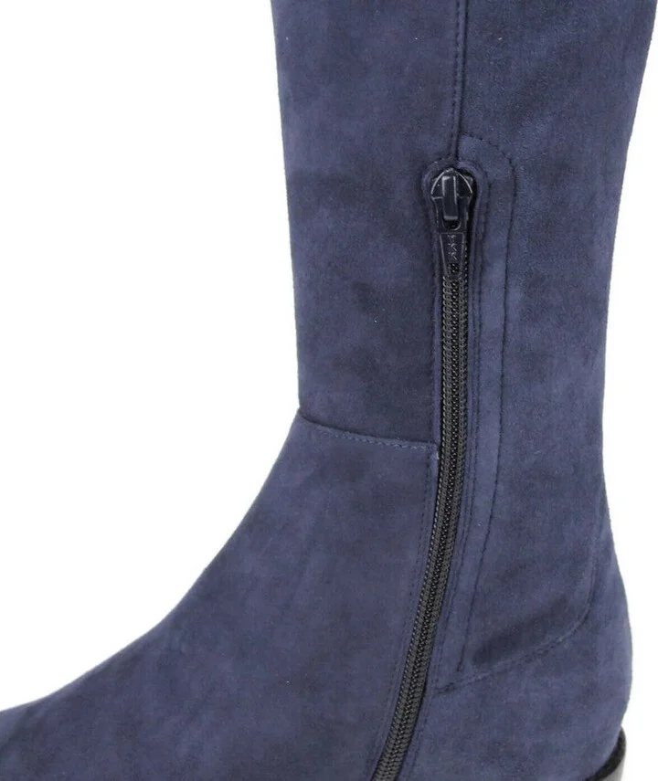 Women's Allserve Nice Blue Suede Knee Boot YW28482 (7.5 M) - Image 7