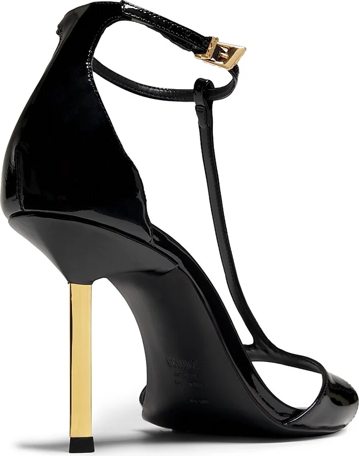 Women's Allure T 90MM Patent Leather T-Strap Sandals - Black - Size 6.5 - Image 3