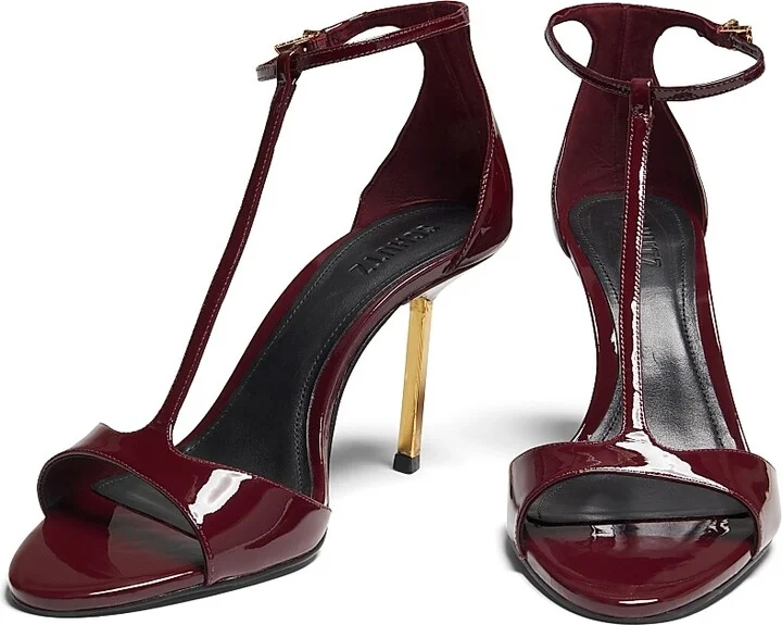 Women's Allure T 90MM Patent Leather T-Strap Sandals - Black - Size 6.5 - Image 7