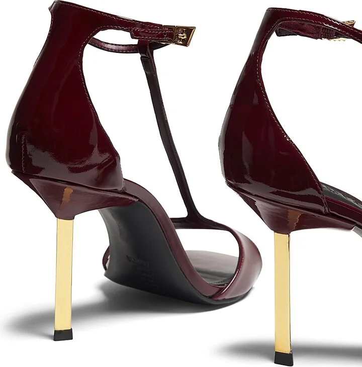 Women's Allure T 90MM Patent Leather T-Strap Sandals - Black - Size 6.5 - Image 8