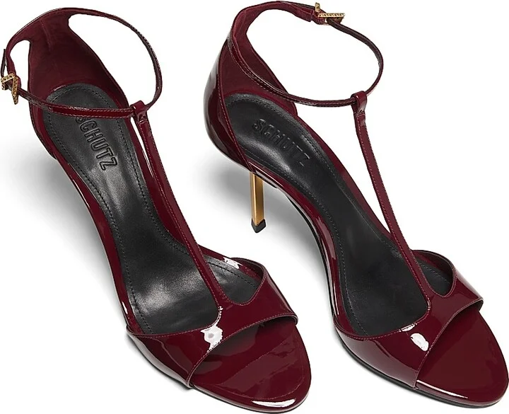 Women's Allure T 90MM Patent Leather T-Strap Sandals - Black - Size 6.5 - Image 9