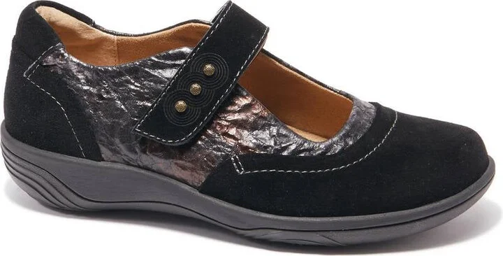 Women's Aloe Mary Jane Shoes In Black Suede