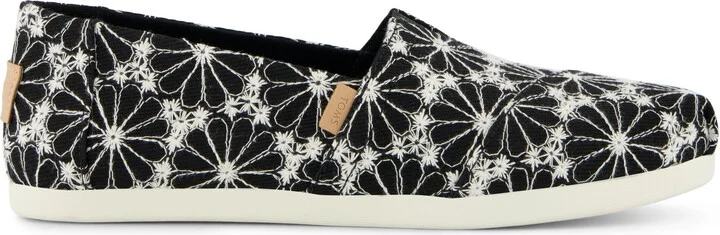 Womens Alpargata Classic Embroidered Daisy Denim