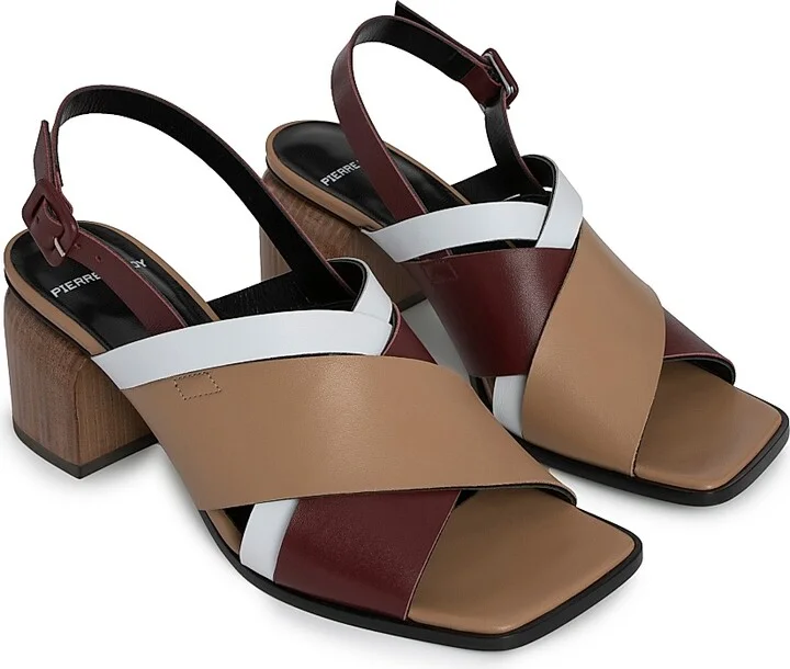 Women's Alpha Cross 70MM Leather Sandals - Burgundy Multi - Size 11 - Image 2