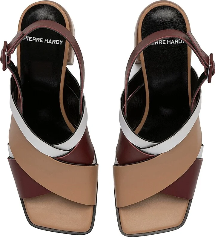 Women's Alpha Cross 70MM Leather Sandals - Burgundy Multi - Size 11 - Image 4